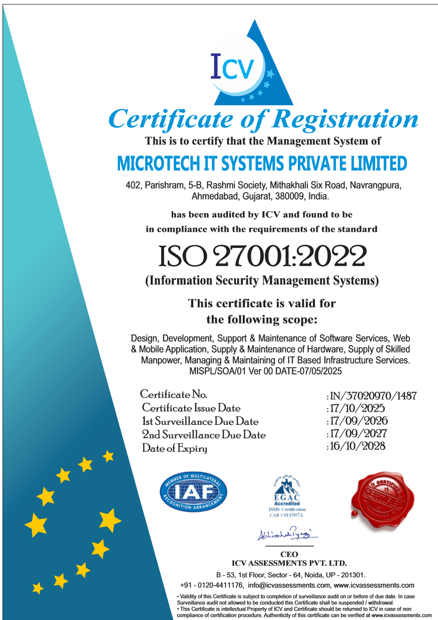 ISO 27001:2022 certificate preview
