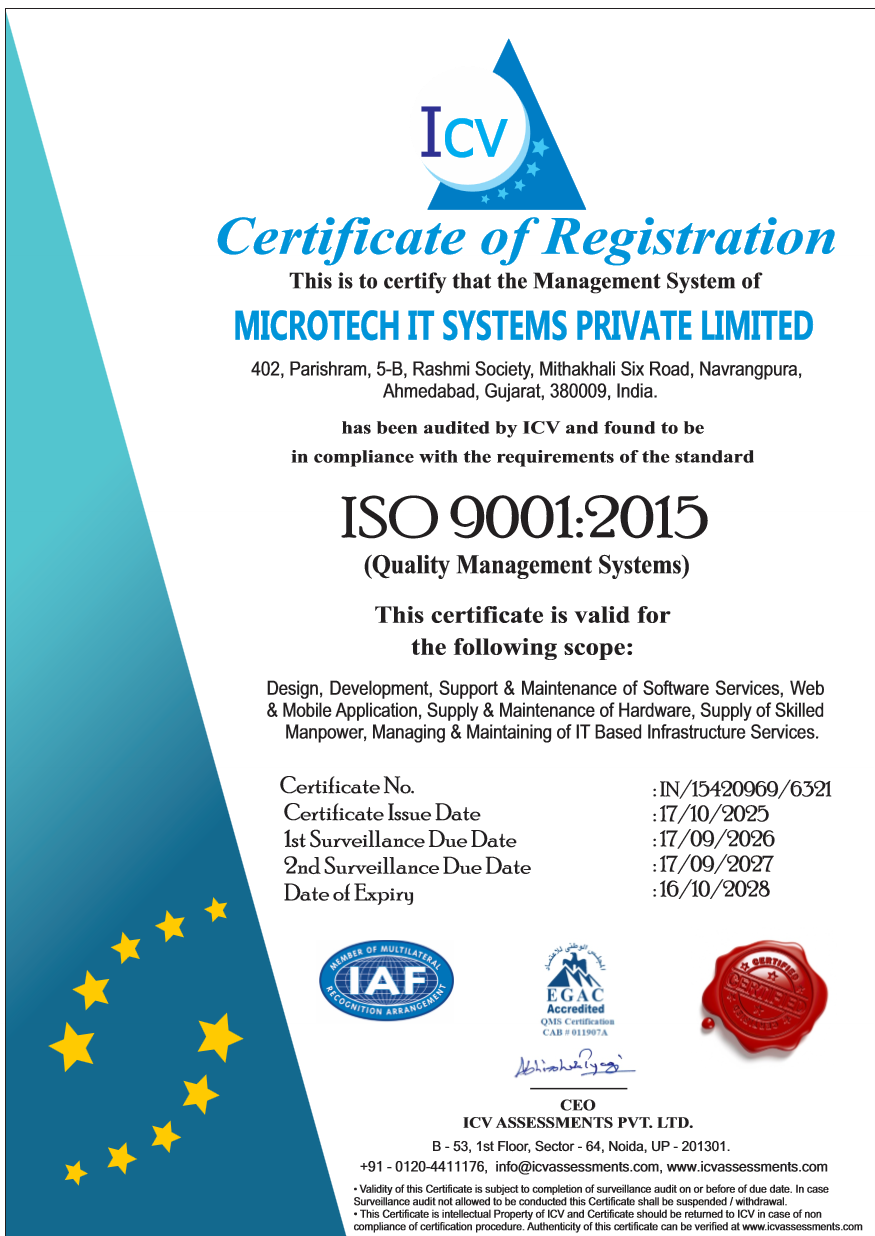 ISO 9001:2015 certificate preview